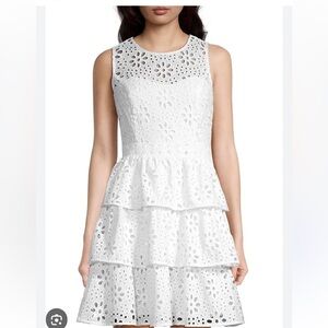 NWT Lilly Pulitzer White JUDELYN EYELET FUNFLOWER RUFFLE Dress $258 ohh la la